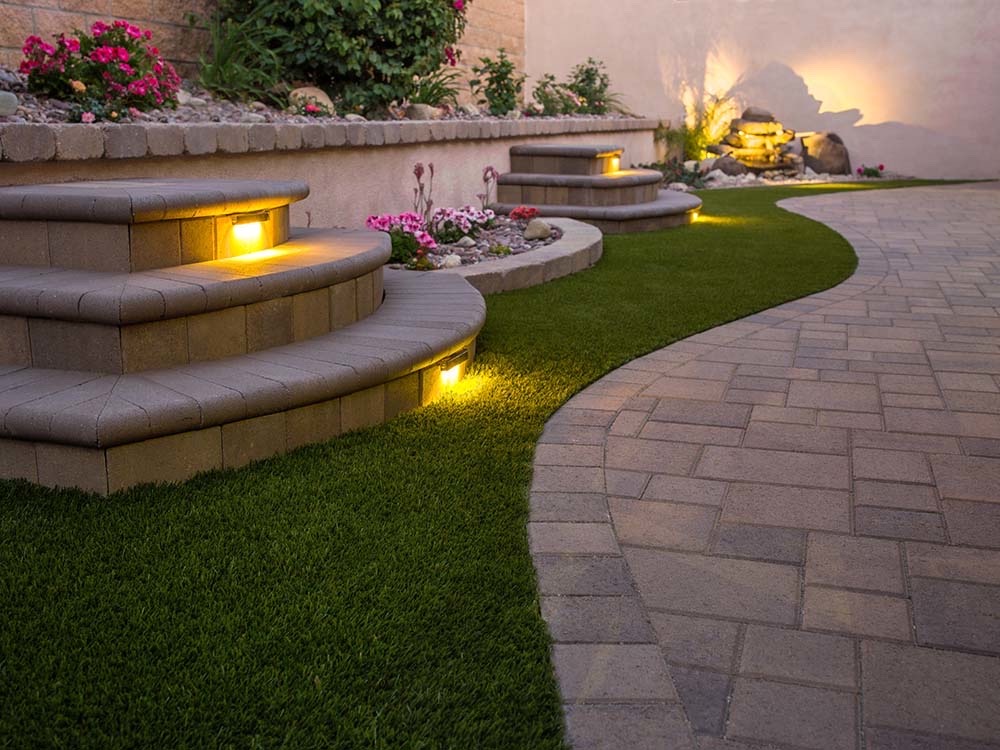 Interlocking stone patio and landscaping from the Precision Needs gallery